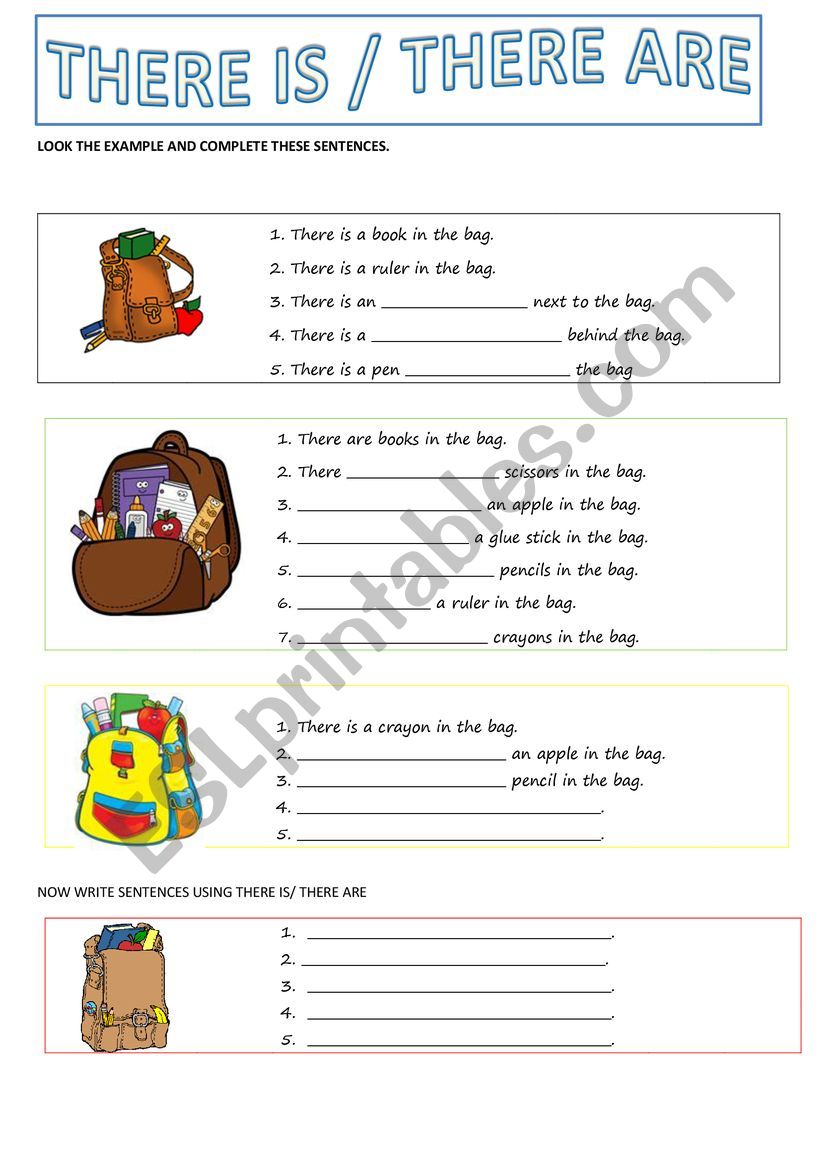 There is - There are worksheet