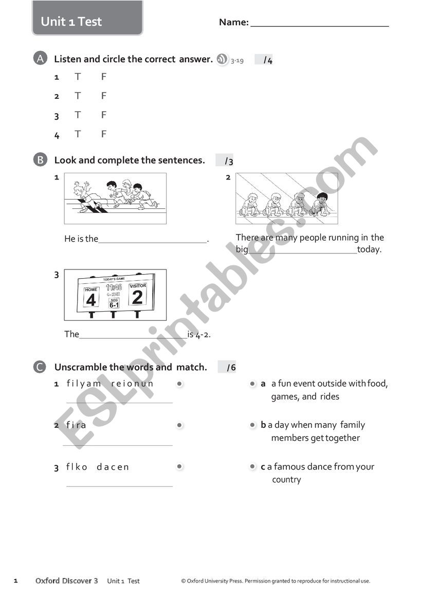 Animals and pronouns test worksheet