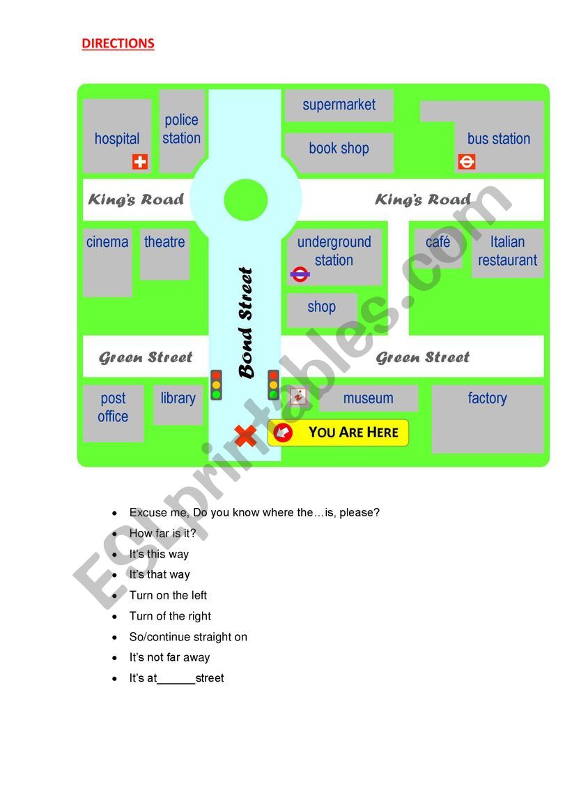 Directions worksheet