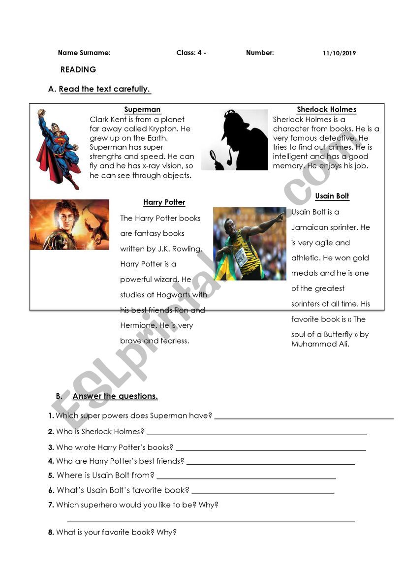 Types of Books  worksheet