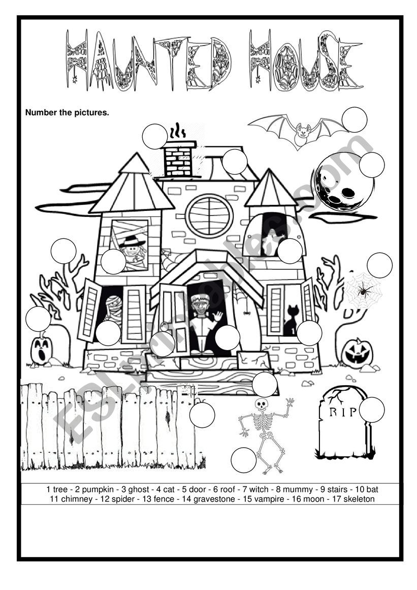 The haunted house worksheet