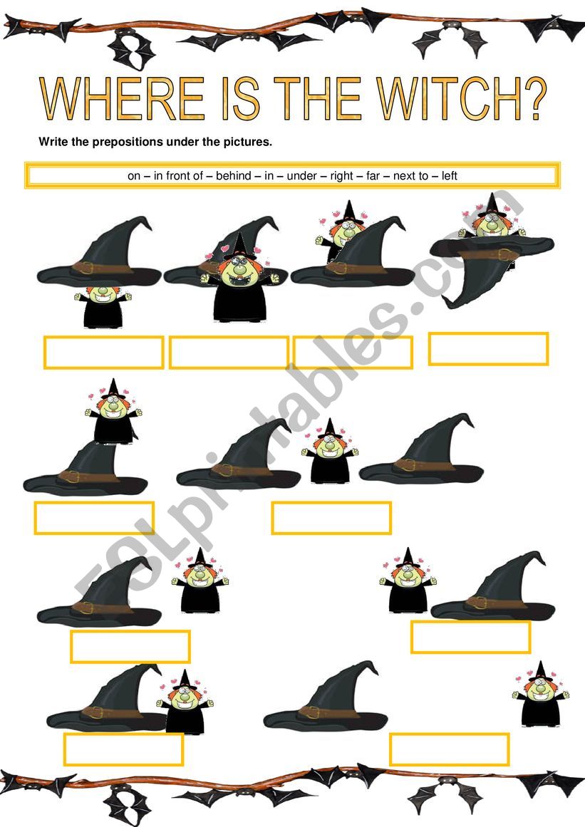 Where is the witch? - Prepositions