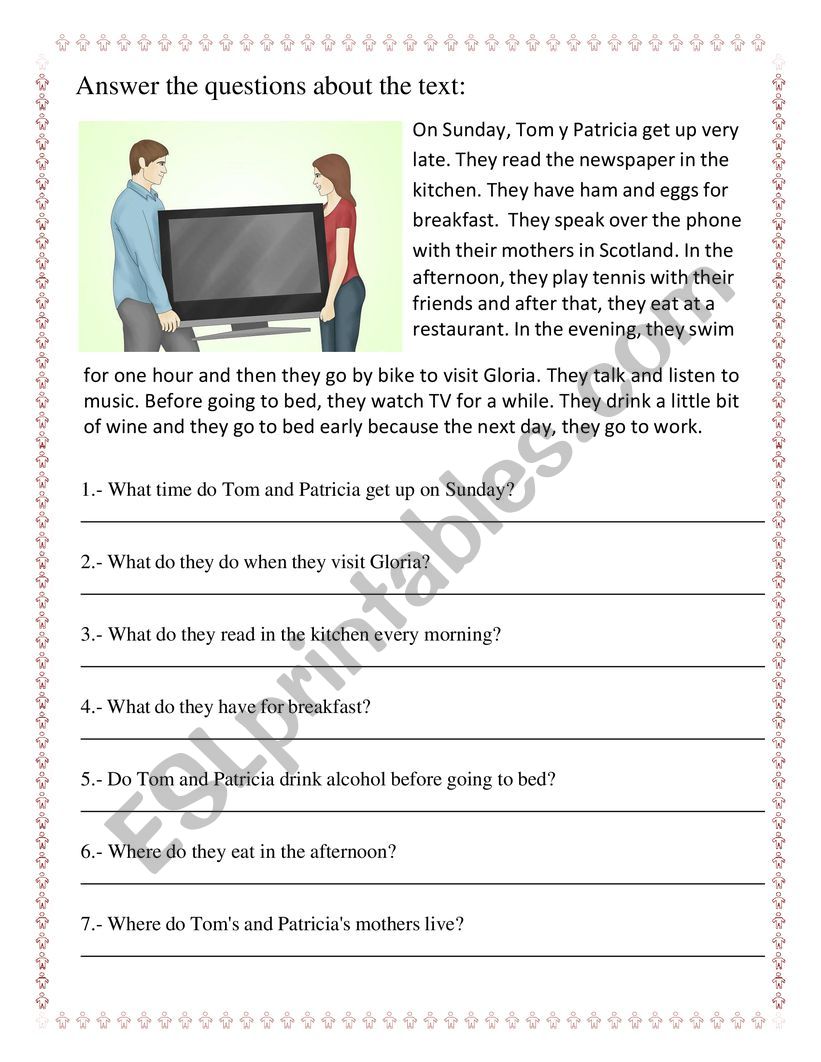 Tom and Patricia worksheet