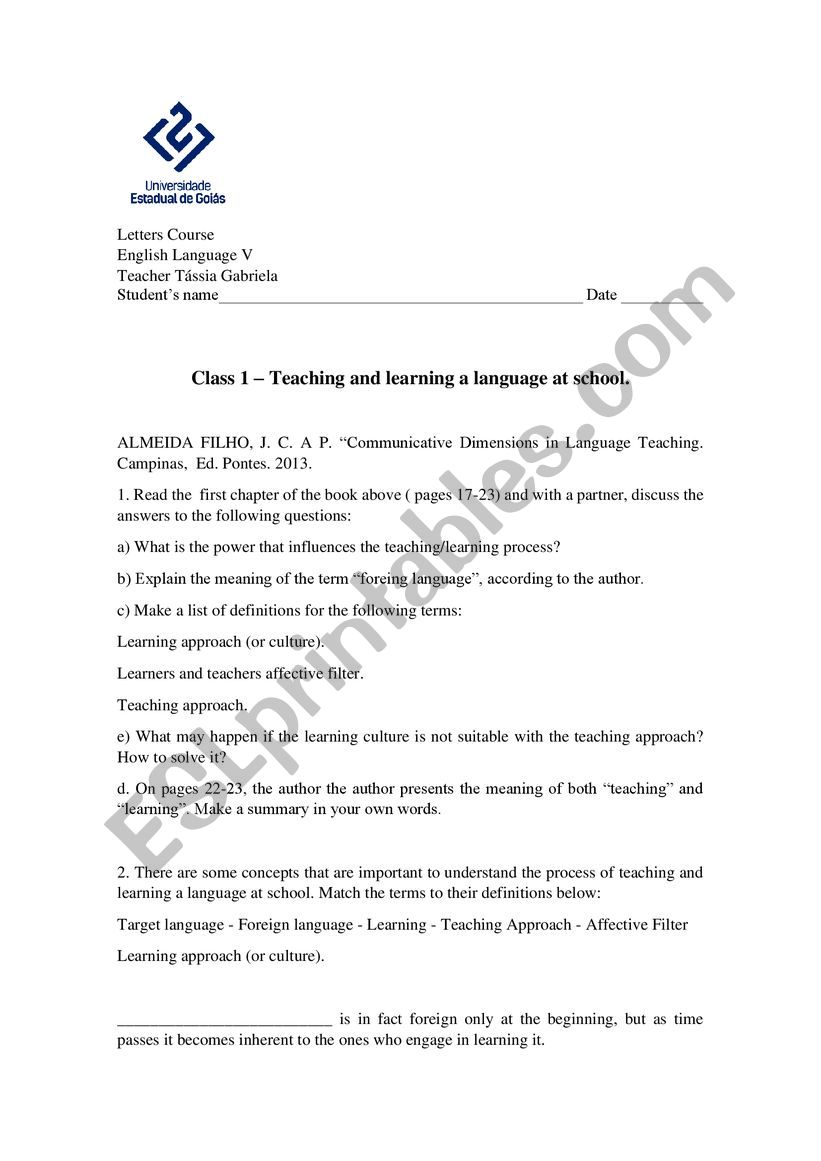 Reading comprhesinon about teaching english 