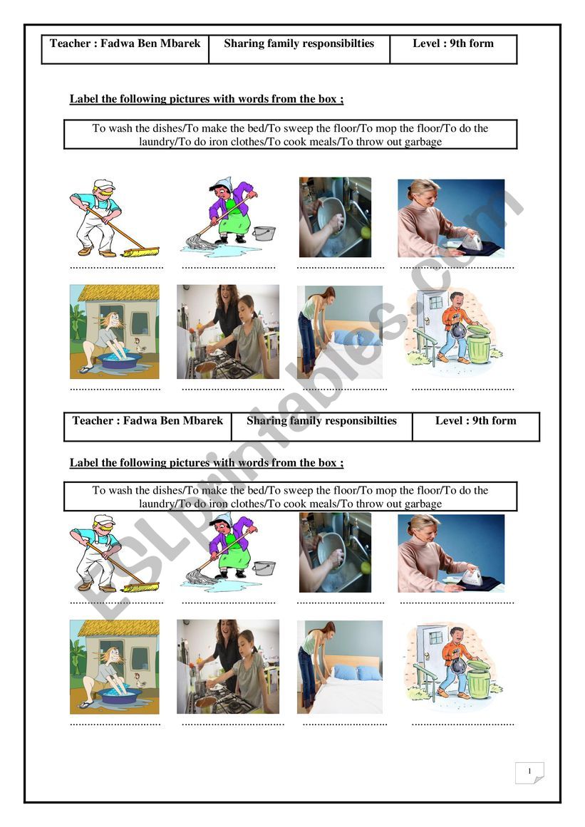 Sharing family responsibilties