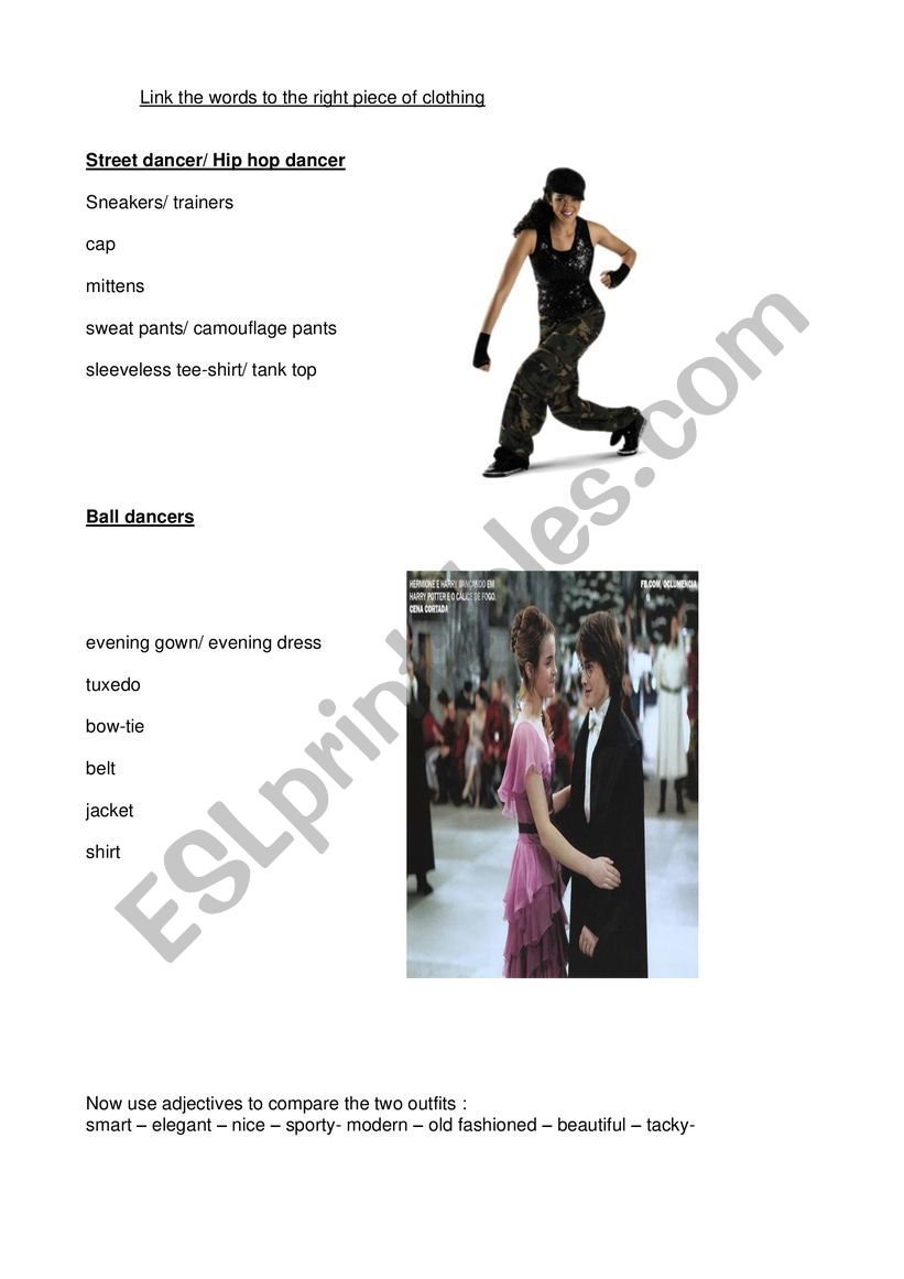 comparison hip hop outfit vs Harry potter danceball outifit