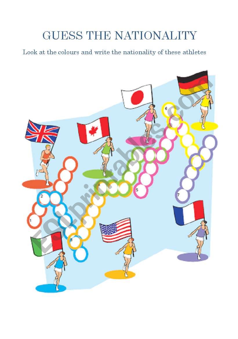 nationalities worksheet