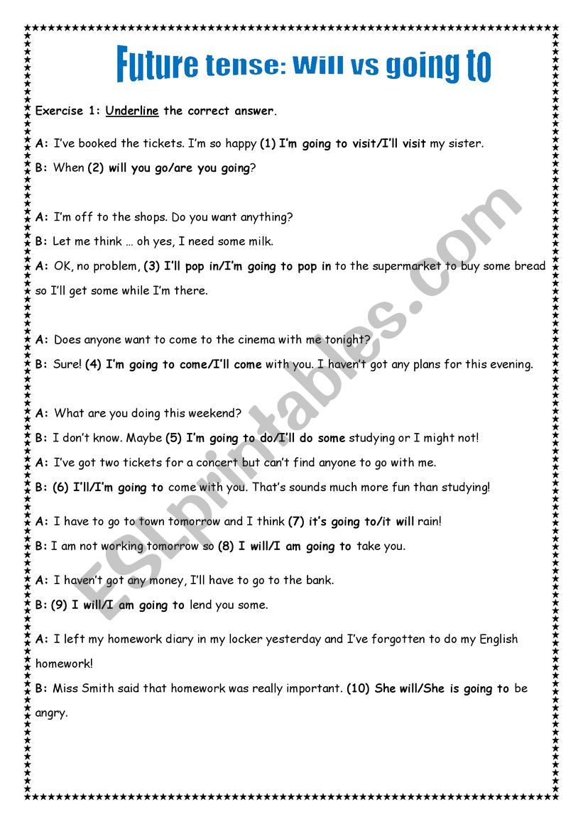 future worksheet