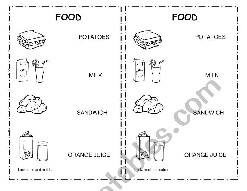 FOOD worksheet
