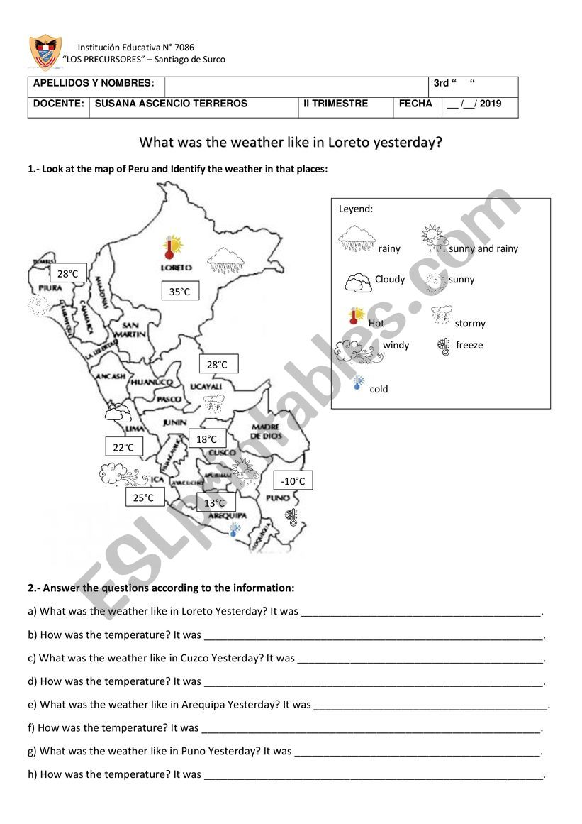 weather worksheet