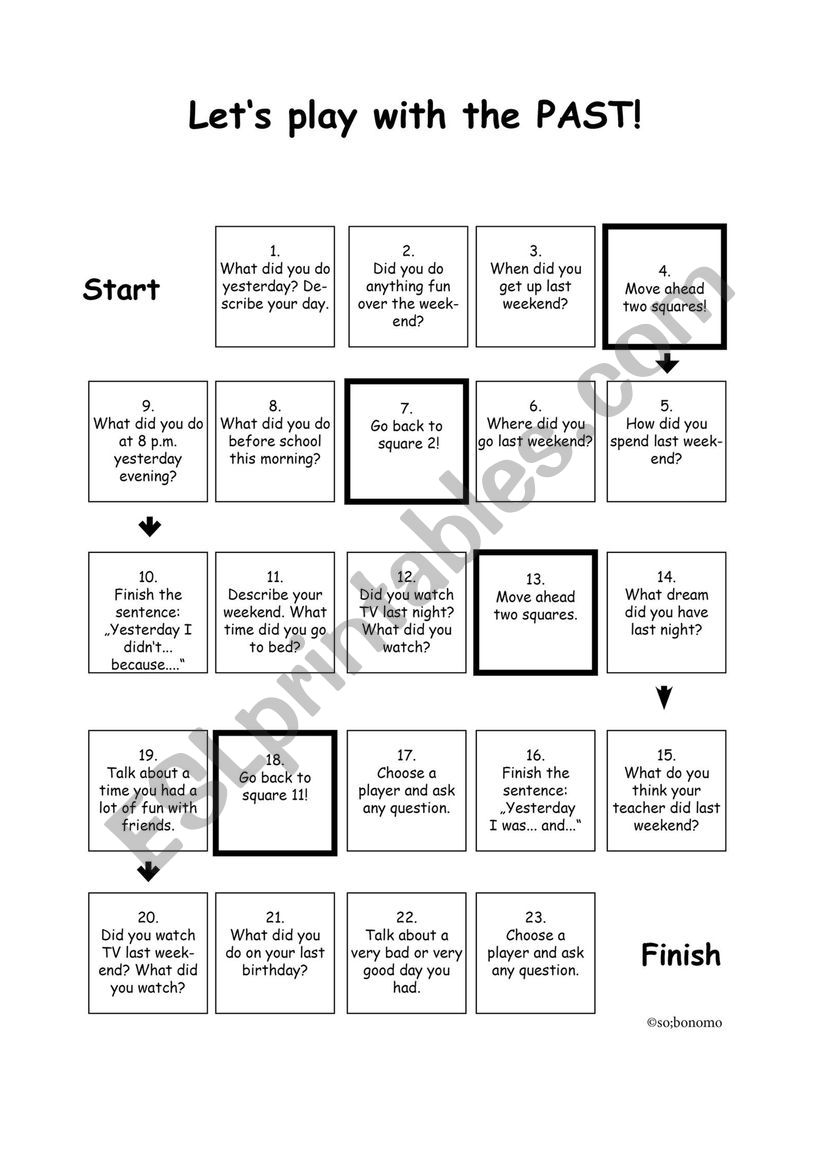 Lets play past worksheet