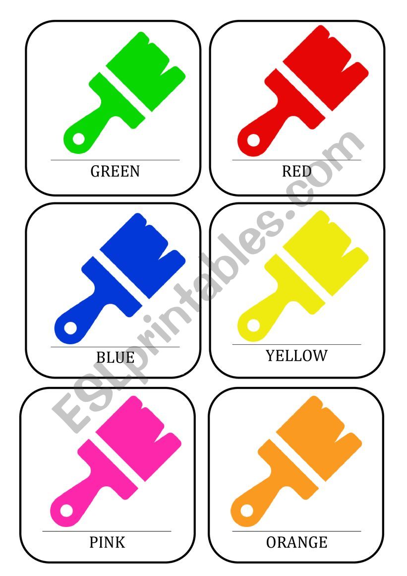 colour flashcards worksheet