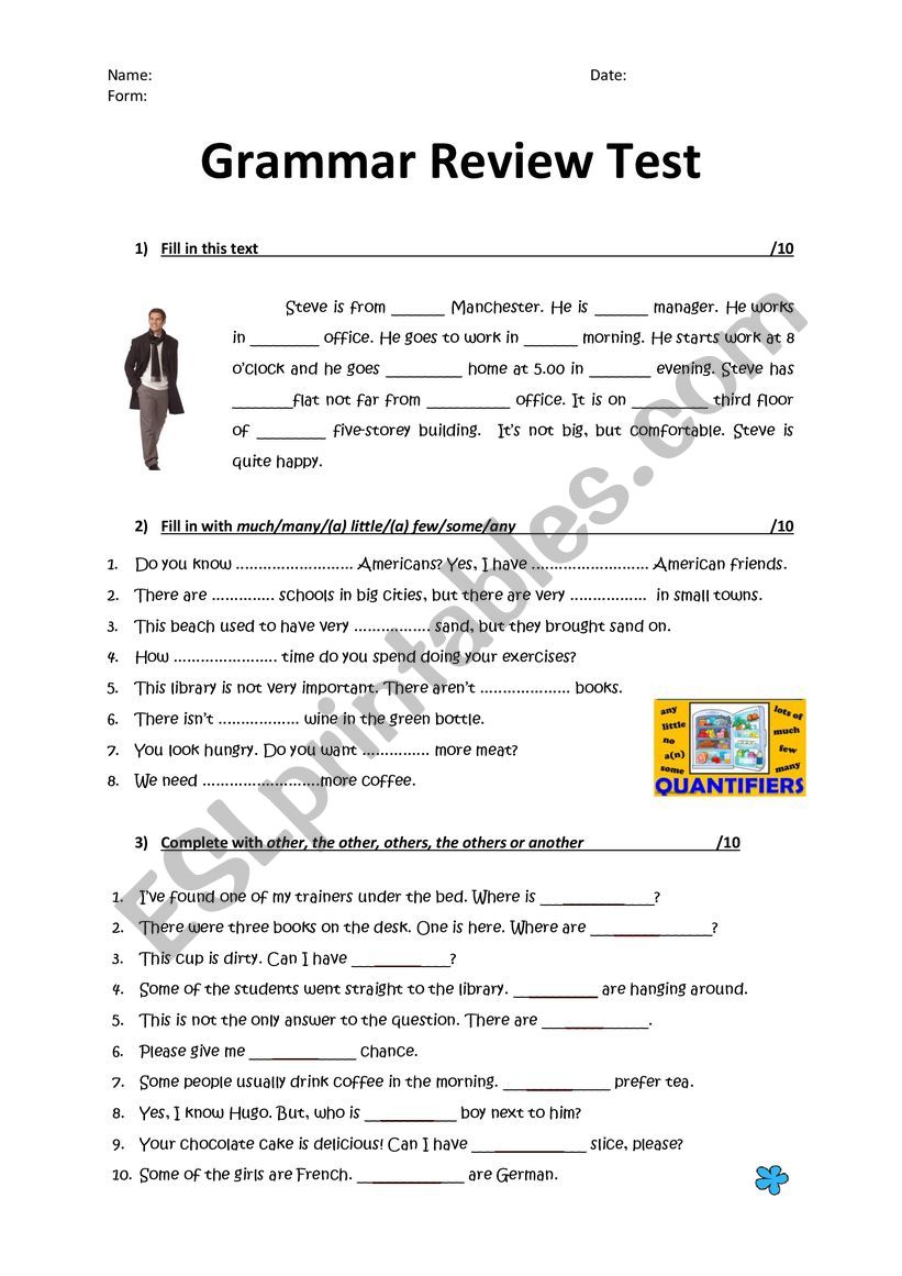 Basic Grammar Test with tenses