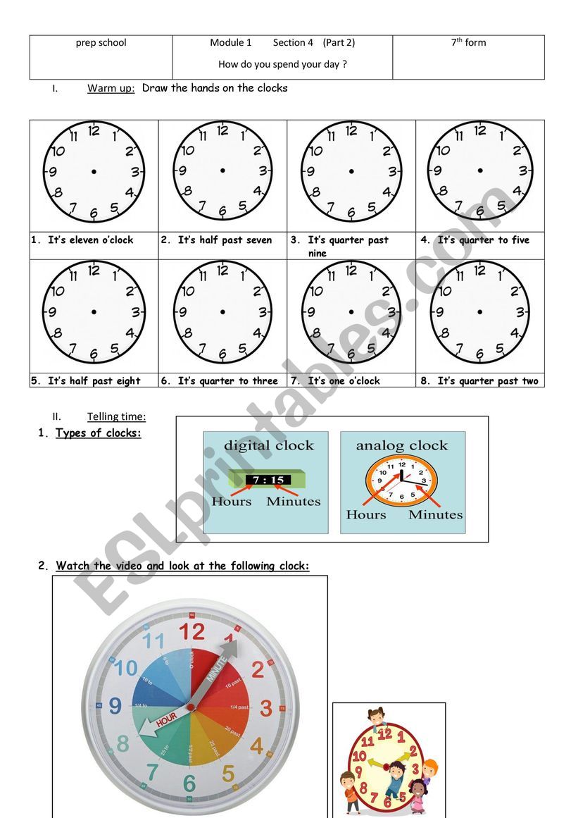 Module 1  Section 4    (Part 2) How do you spend your day ?