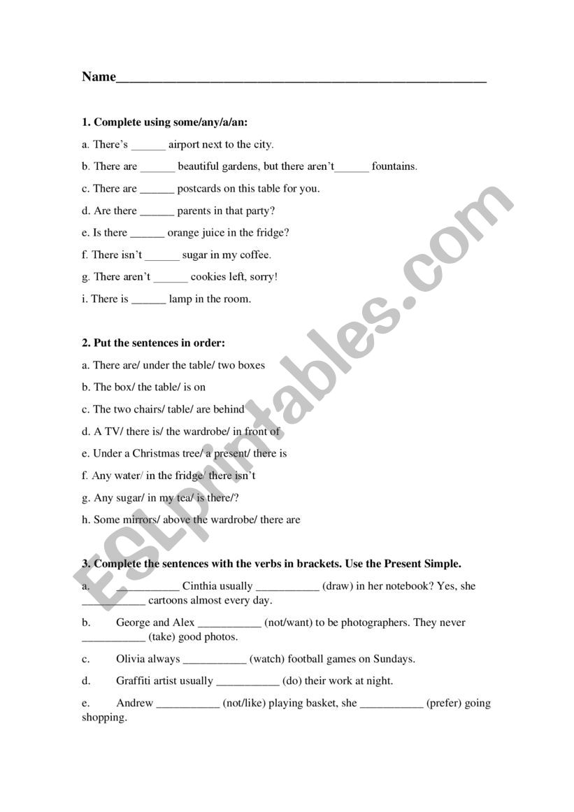 Mixed tenses worksheet