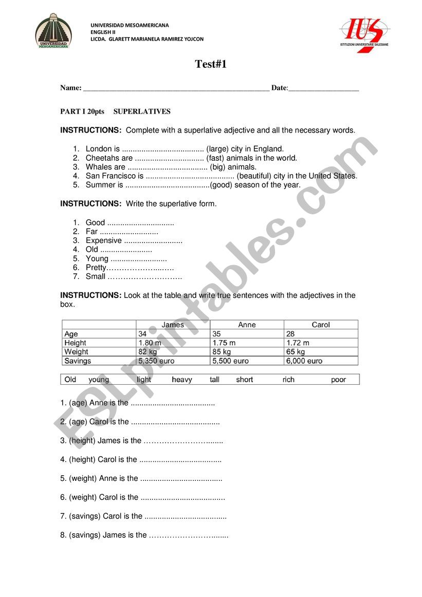 NELY worksheet