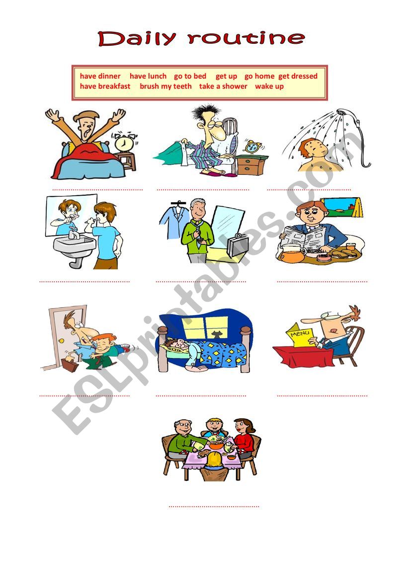 Daily Routine worksheet