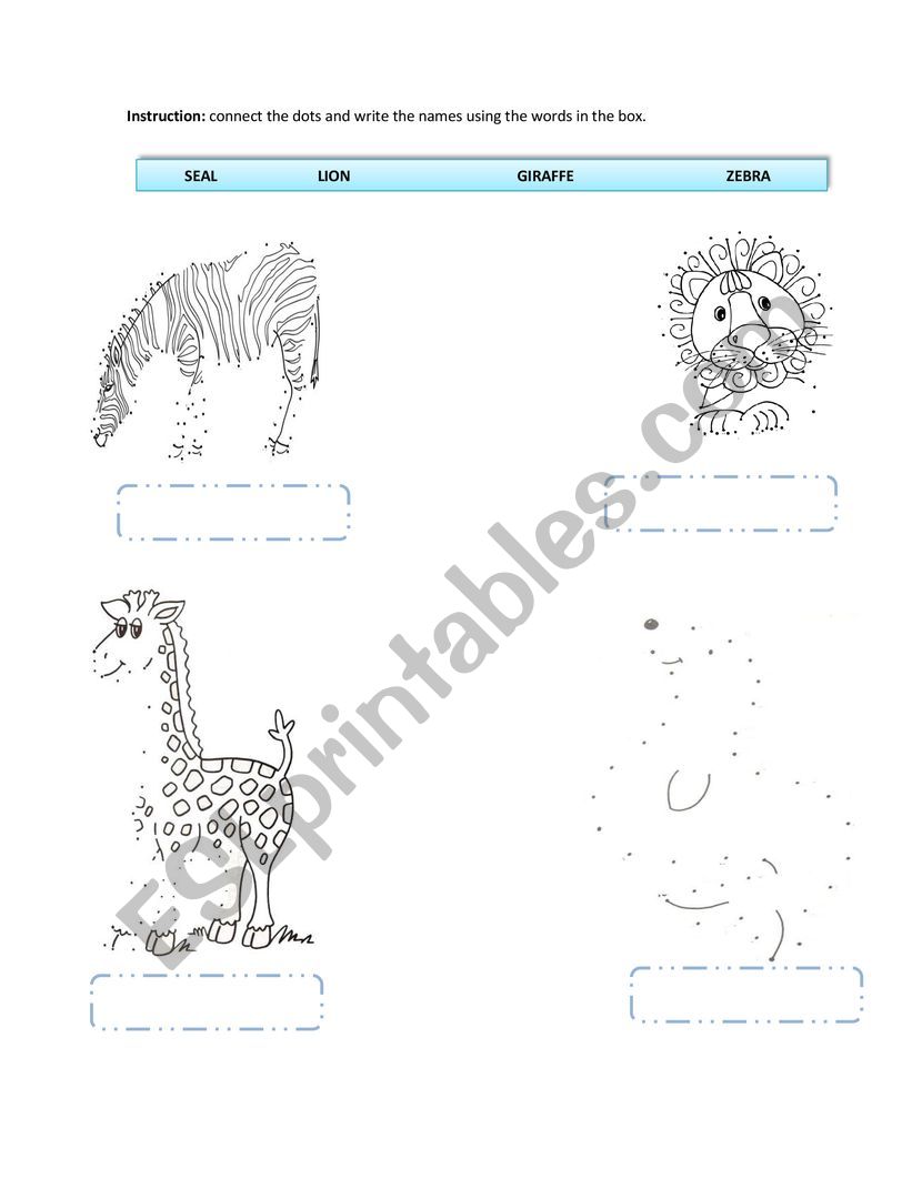 WILD ANIMALS worksheet