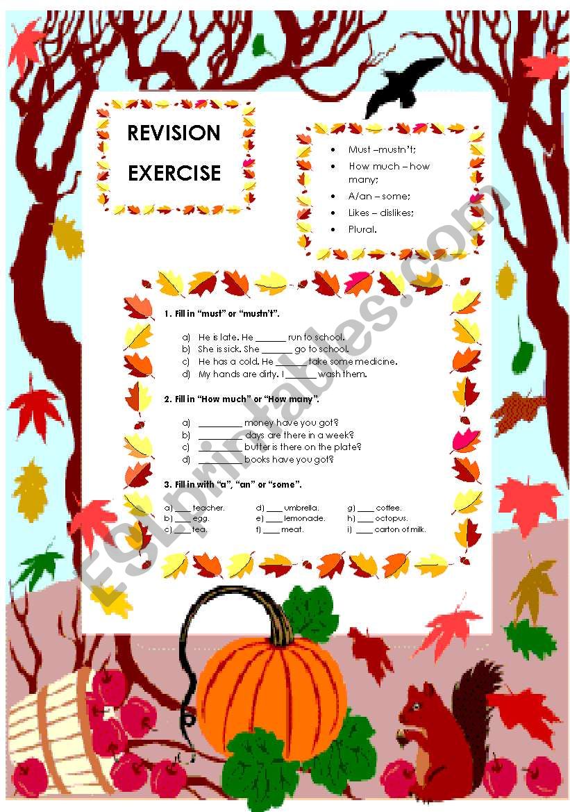 Revision exercises (22.08.08) worksheet