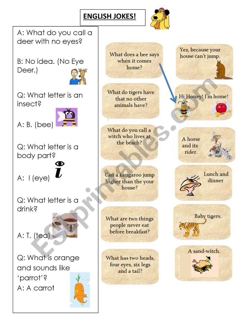 Easy jokes for kids  worksheet