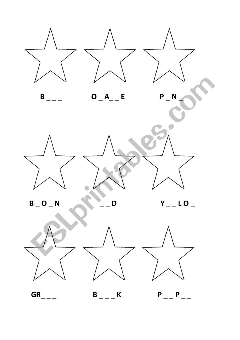 Color the stars worksheet