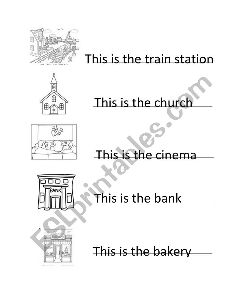 COMMUNITY PLACES TRACE A SENTENCE