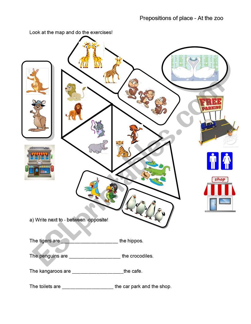 Prepositions of place  worksheet