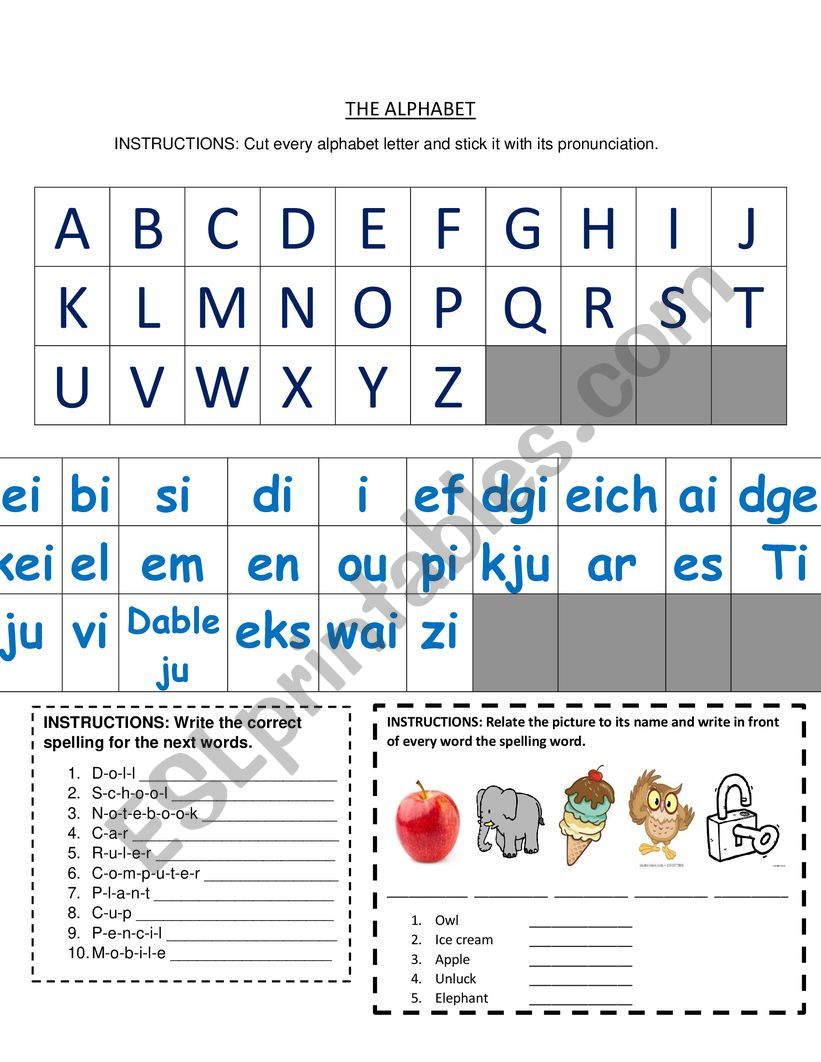 THE ALPHABETH worksheet