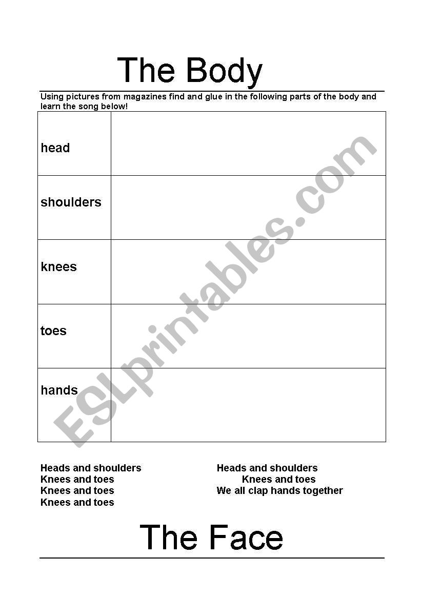 The body worksheet