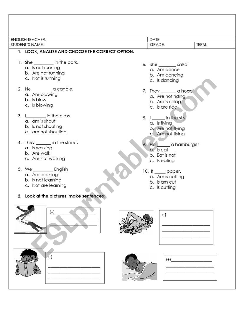 Present Progressive worksheet