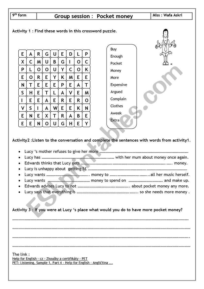 Pocket money (group session) 9th form