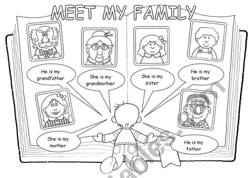 Family members pictionary worksheet