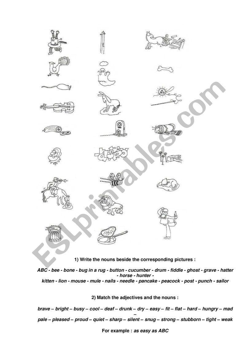 Simile as...as worksheet