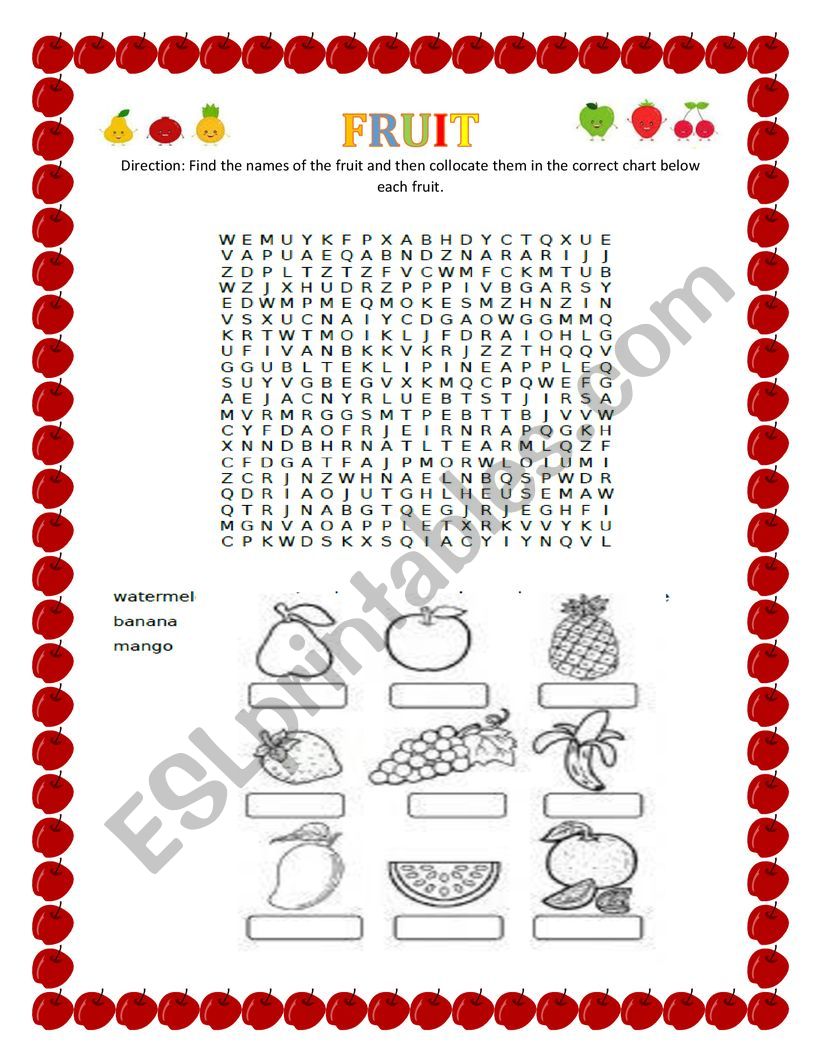 Fruit worksheet