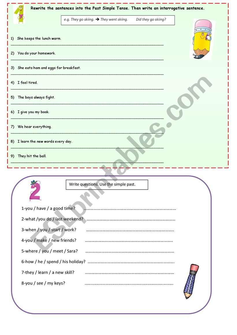 Regular verbs worksheet