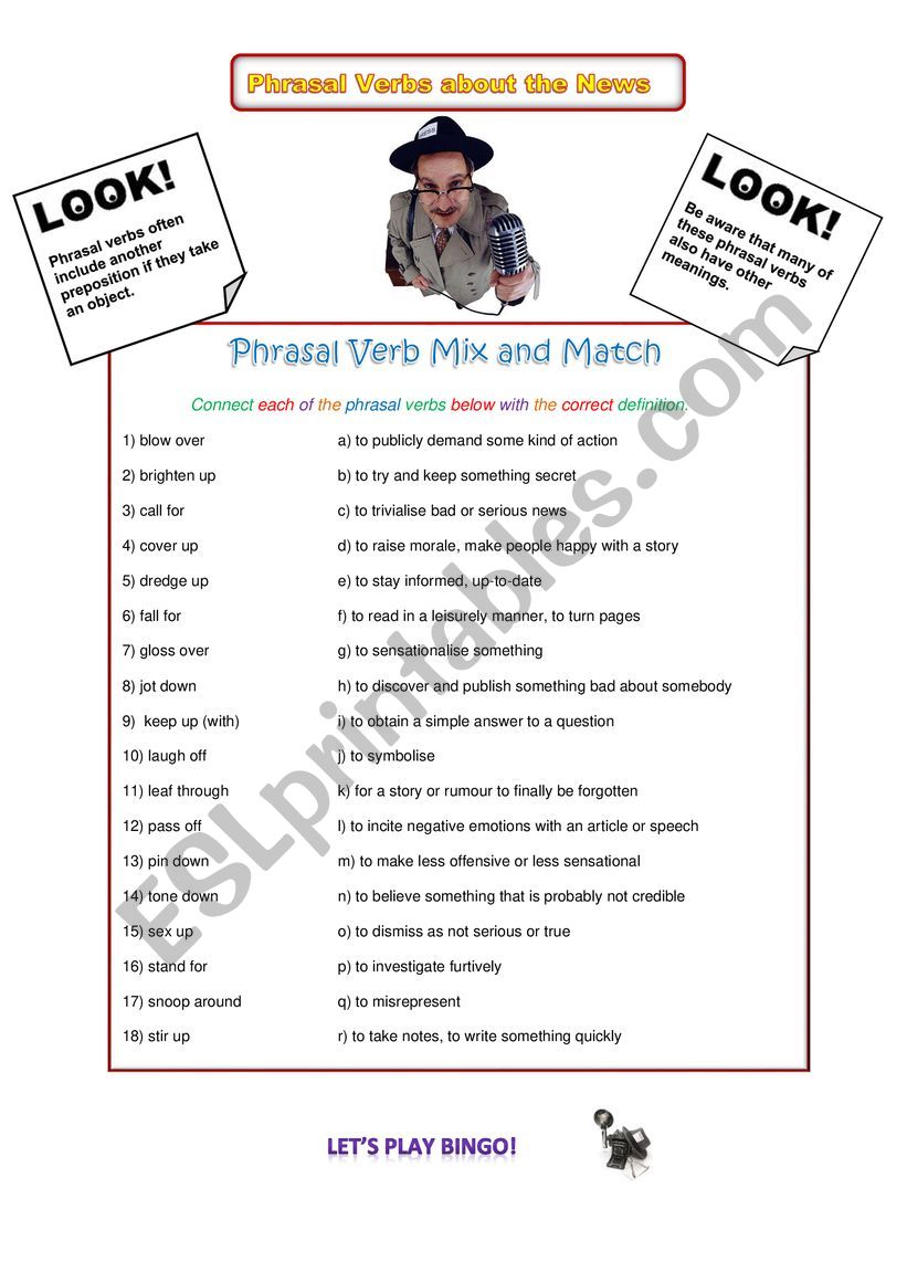 Phrasal Verbs About The News worksheet