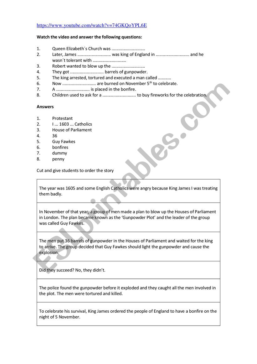 Bonfire Night Activity worksheet