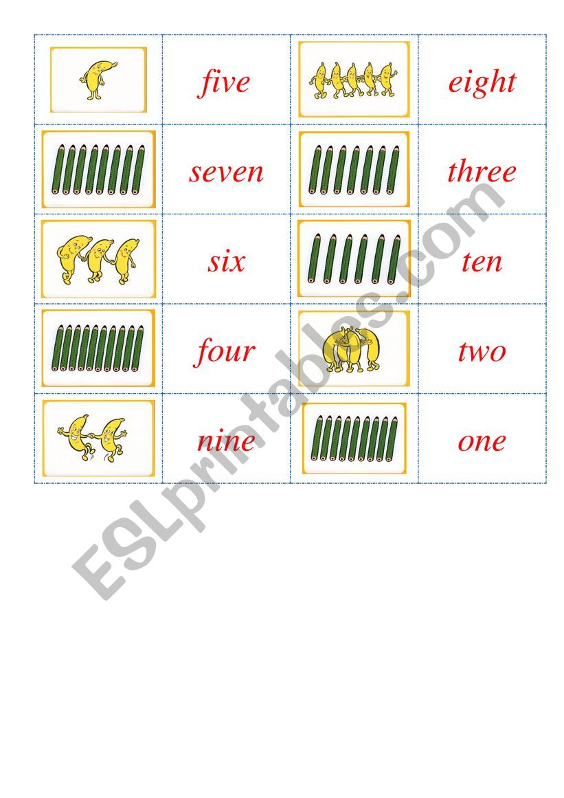 Numbers 1-10 (matching, domino)