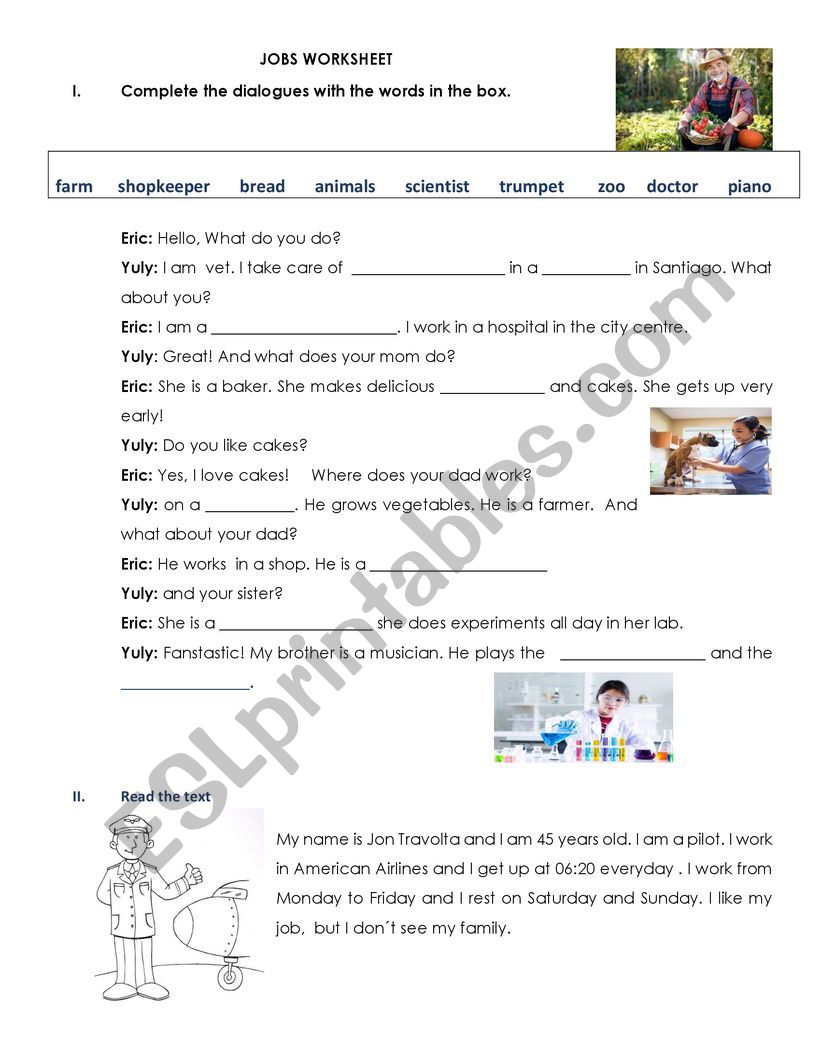 what do you do? worksheet