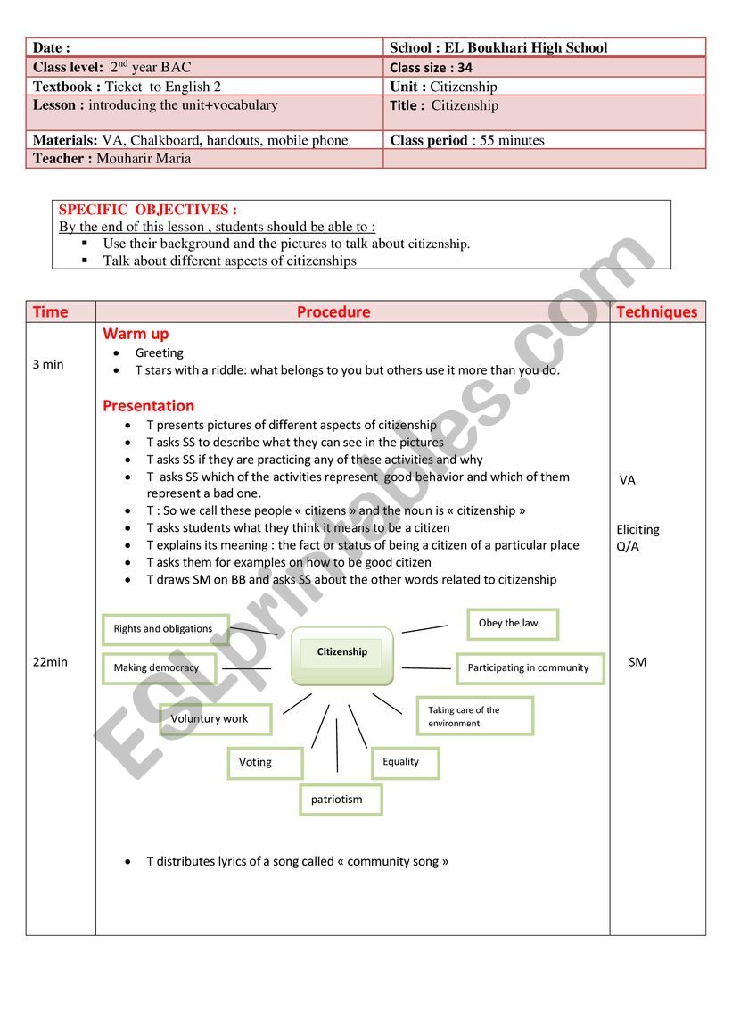 citizenship  worksheet