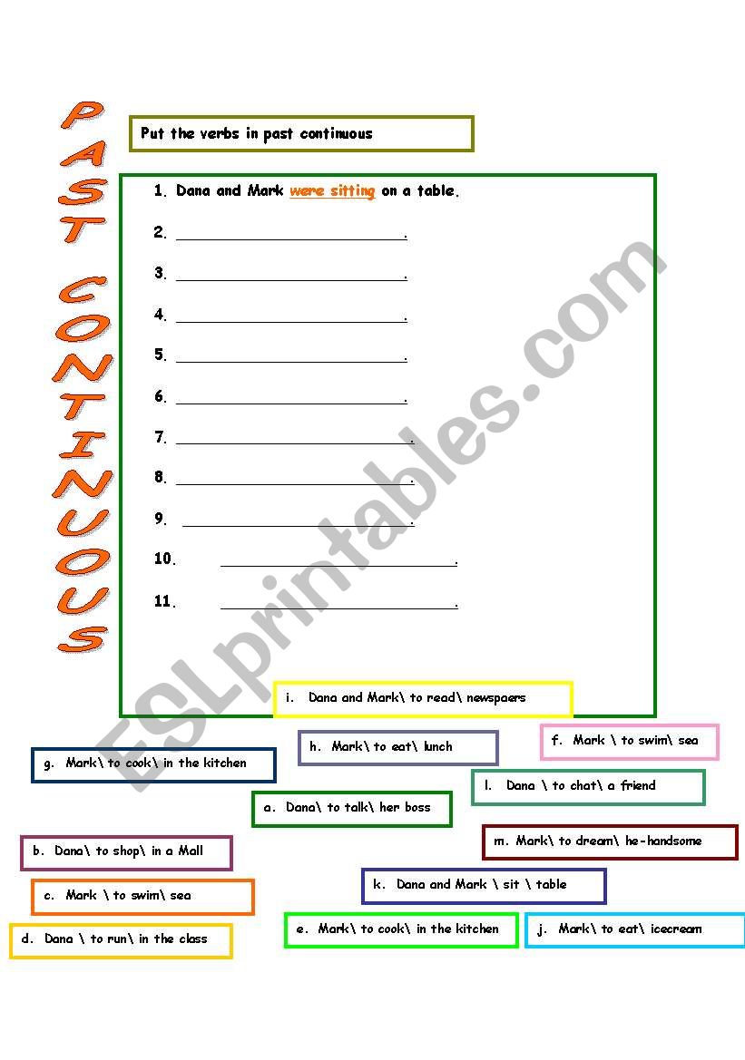 Past continuous worksheet