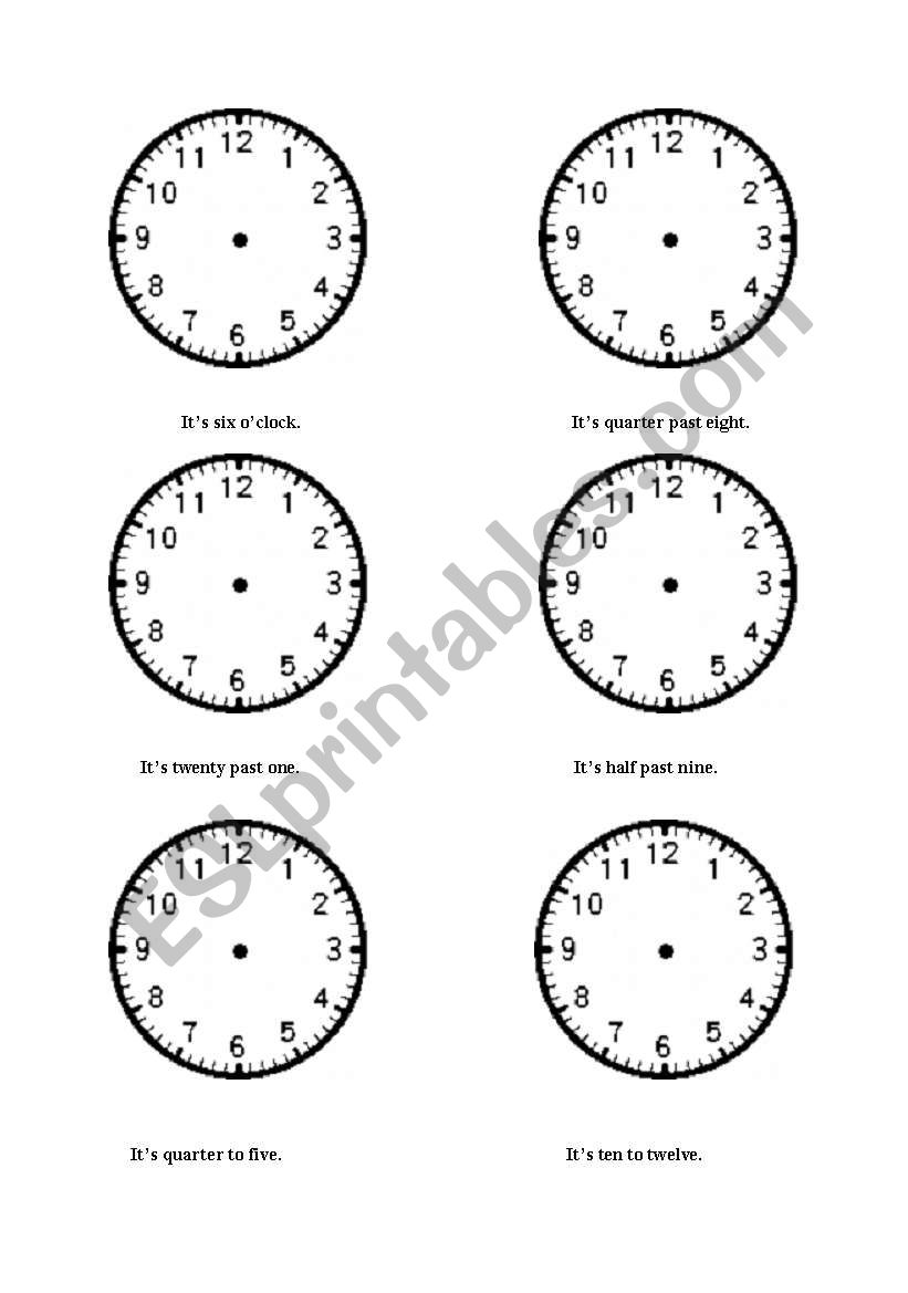 Whats the time? worksheet