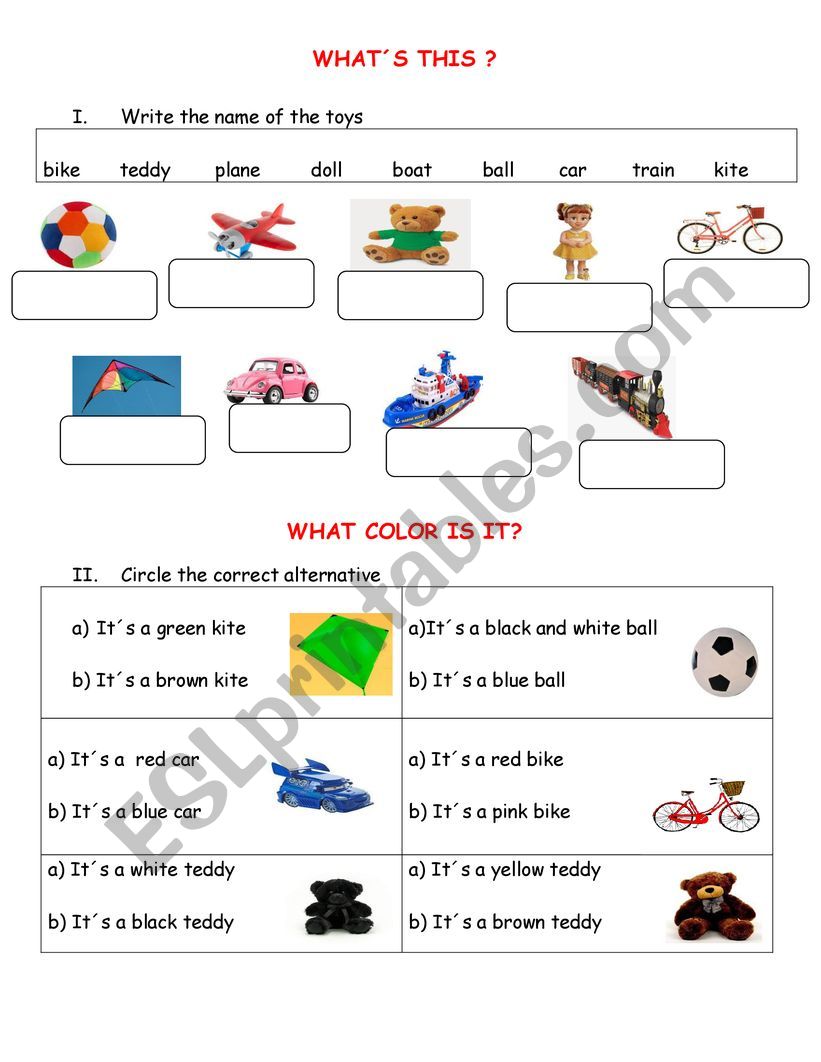 toys, where are they? worksheet