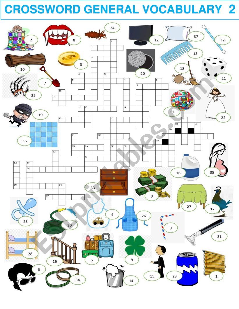 CROSSWORD  GENERAL VOCABULARY 2             SET 3of 3