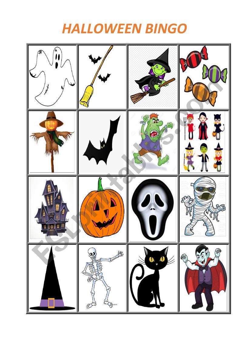 Halloween Bingo worksheet