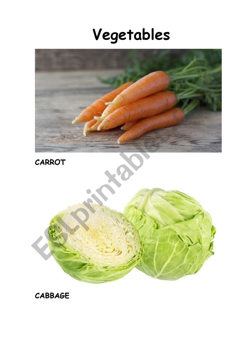 Flash-Cards Vegetables worksheet