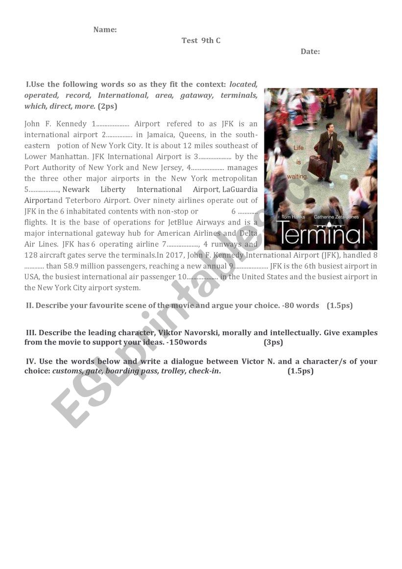 test worksheet