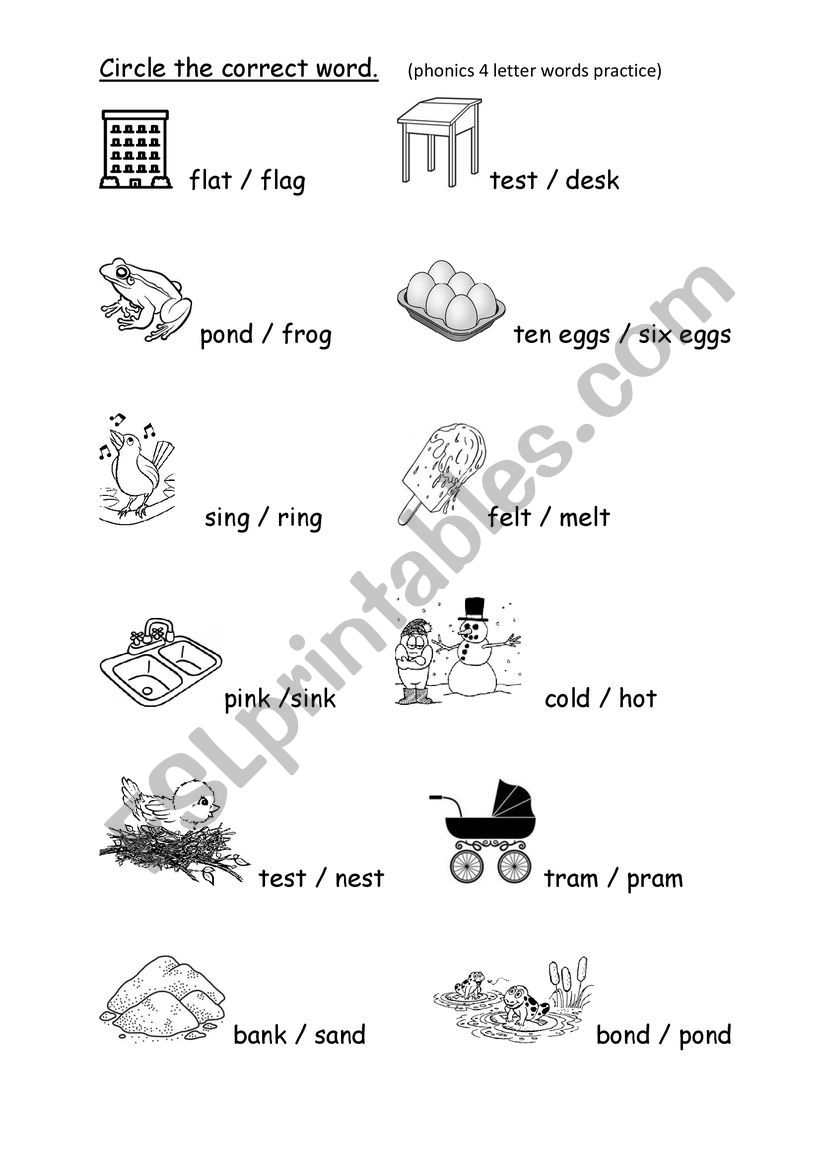 4 letter phonics practice worksheet