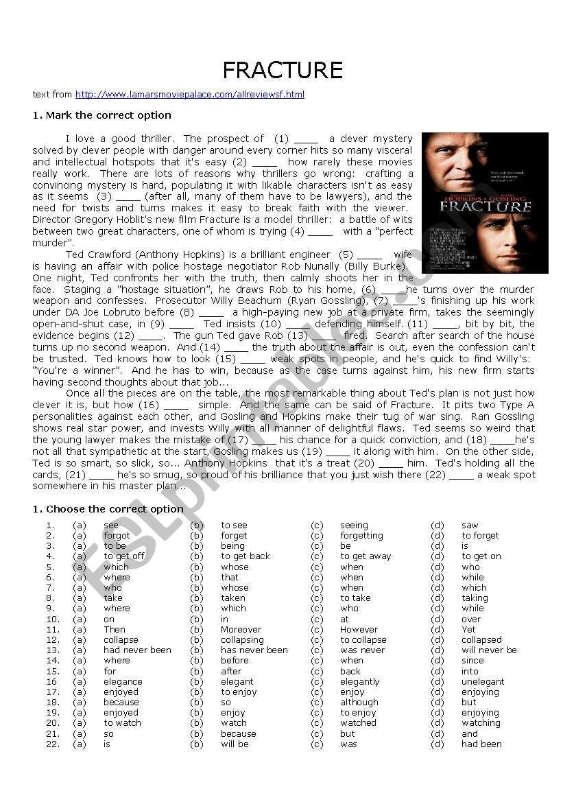 Fracture worksheet