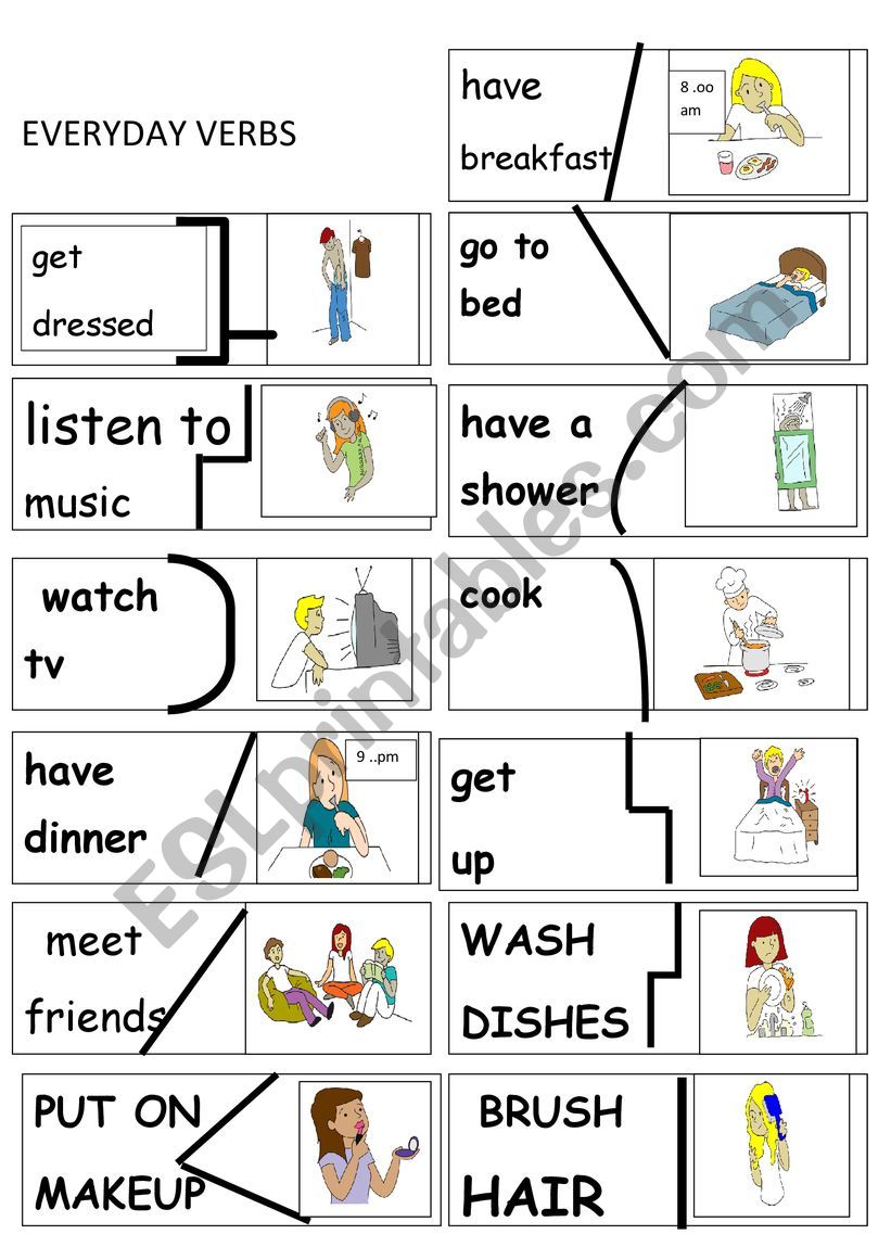 EVERYDAY VERBS worksheet